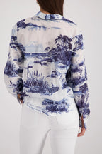 Blusa MONARI estampado paisaje en azules