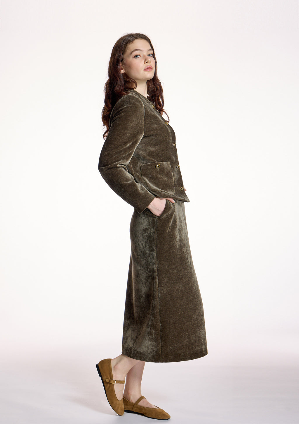 Chaqueta ALBA CONDE corta de terciopelo