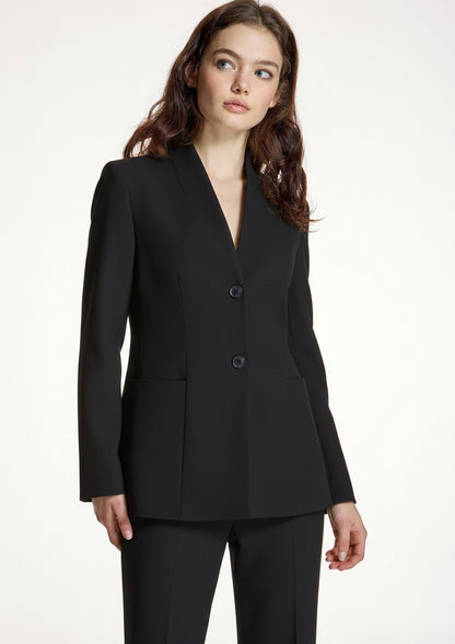 Chaqueta ALBA CONDE semientallada negra