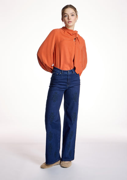 Blusa ALBA CONDE fluida color naranja