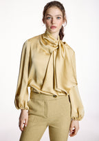 Blusa ALBA CONDE amarilla con lazada