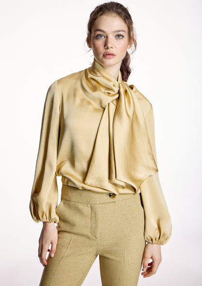 Blusa ALBA CONDE amarilla con lazada