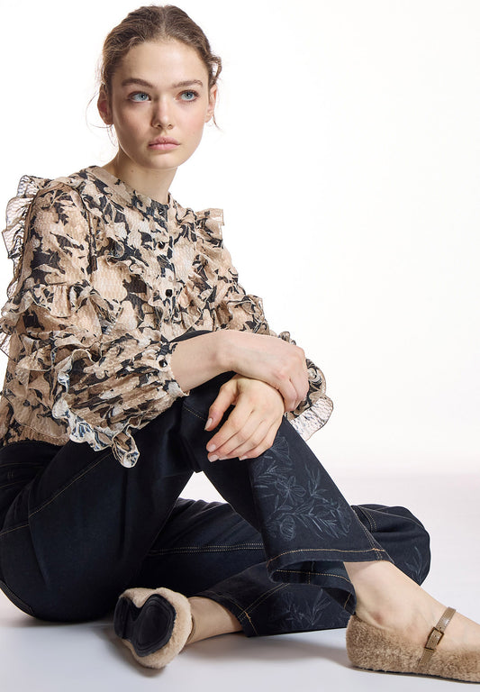 Blusa ALBA CONDE estampada con volantes