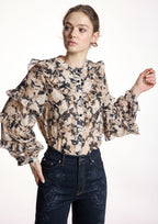 Blusa ALBA CONDE estampada con volantes