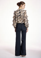 Blusa ALBA CONDE estampada con volantes