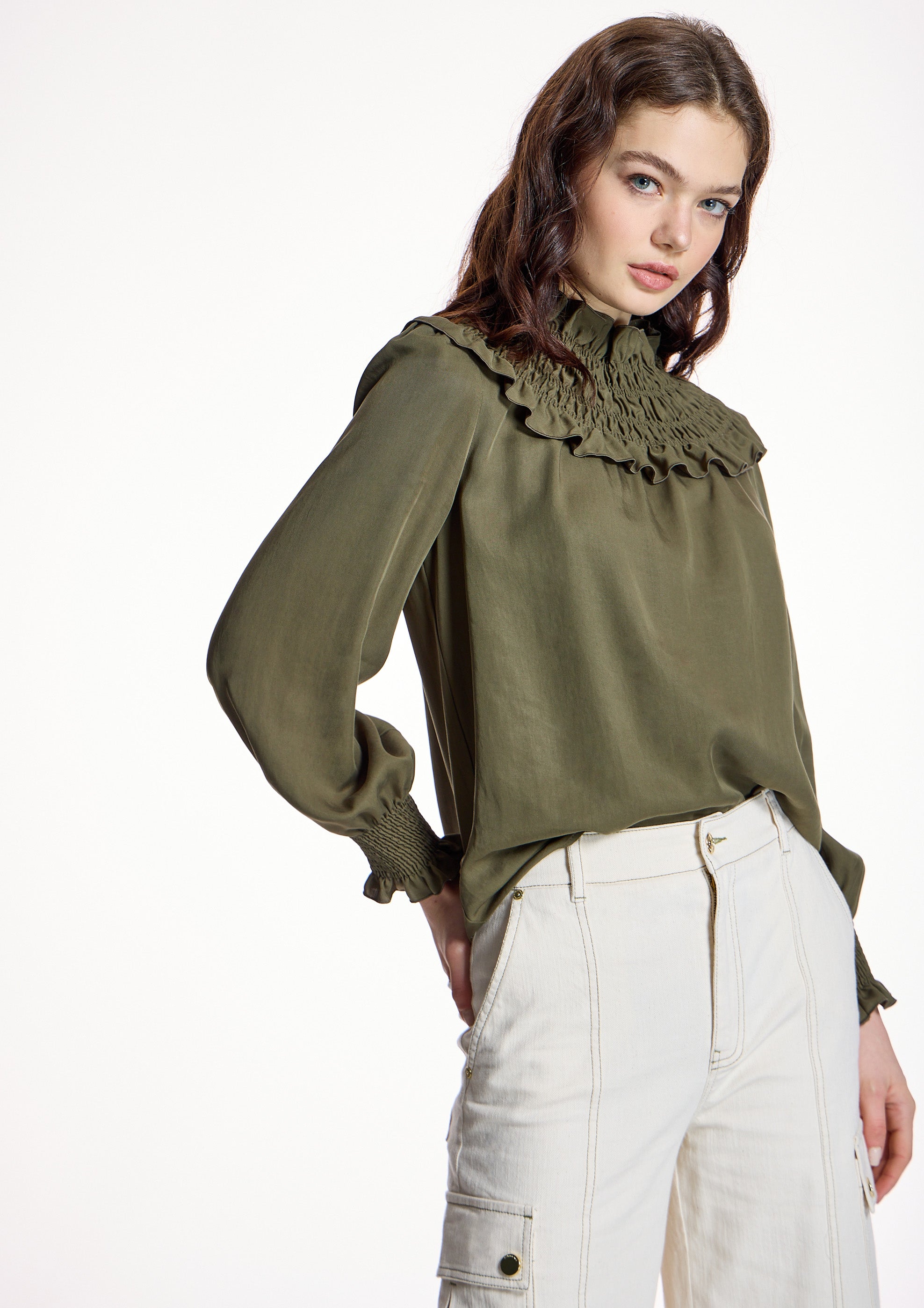 Blusa ALBA CONDE cuello drapeado