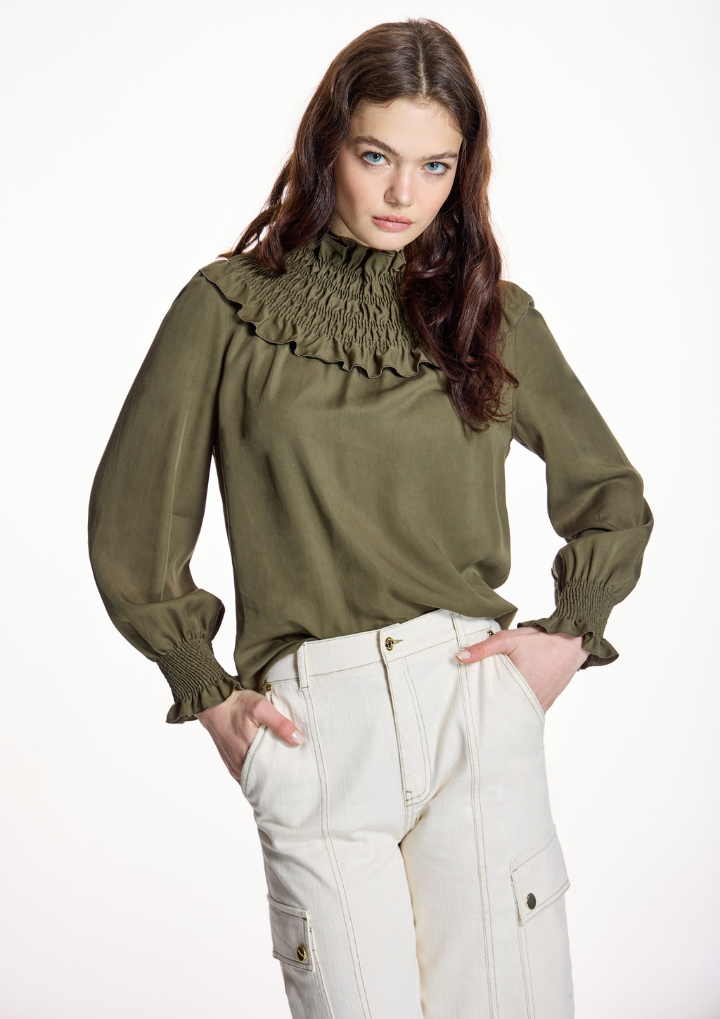 Blusa ALBA CONDE cuello drapeado