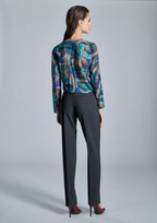 Blusa ALBA CONDE cruzada estampado azul