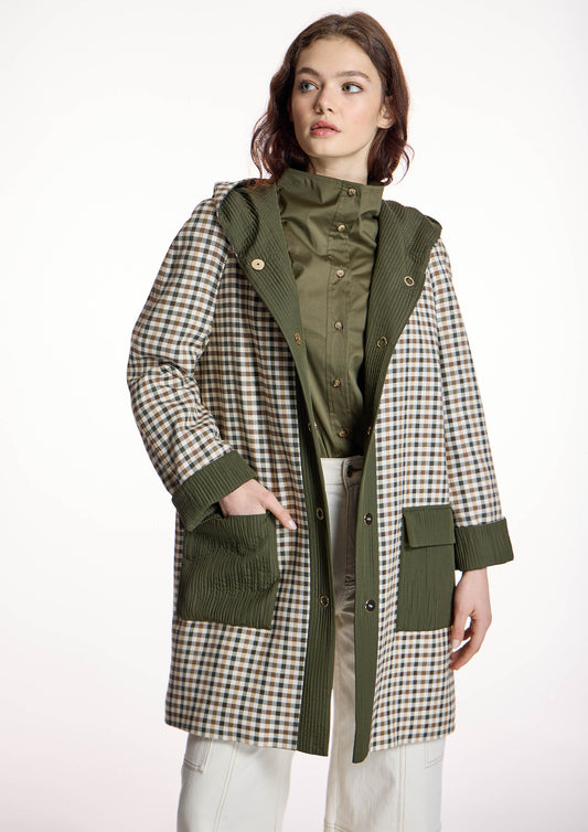 Parka ALBA CONDE larga de cuadros