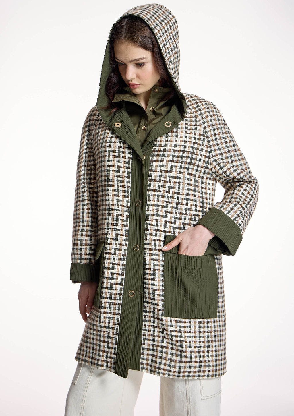 Parka ALBA CONDE larga de cuadros