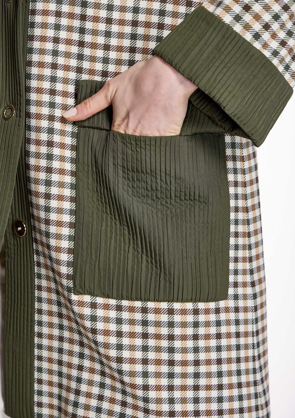 Parka ALBA CONDE larga de cuadros