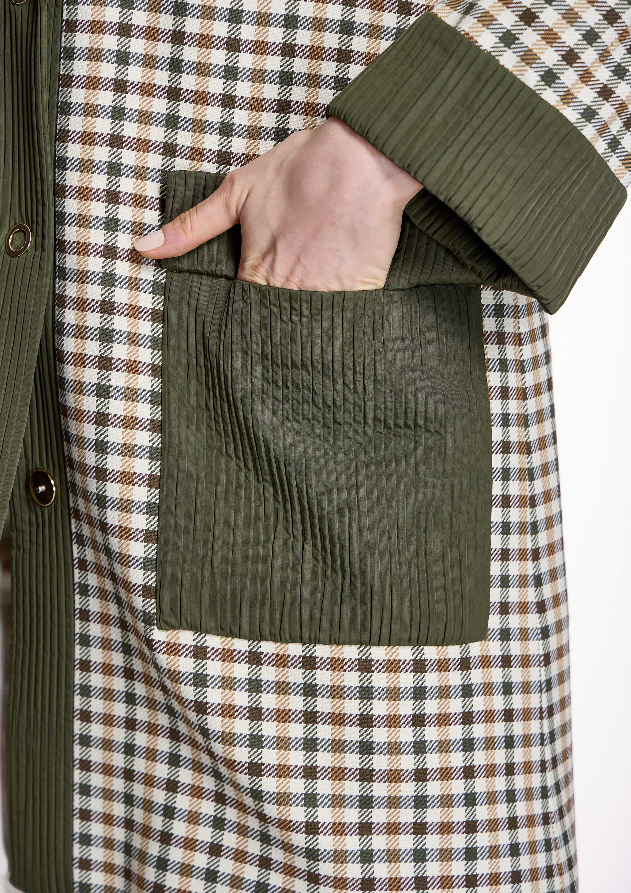 Parka ALBA CONDE larga de cuadros