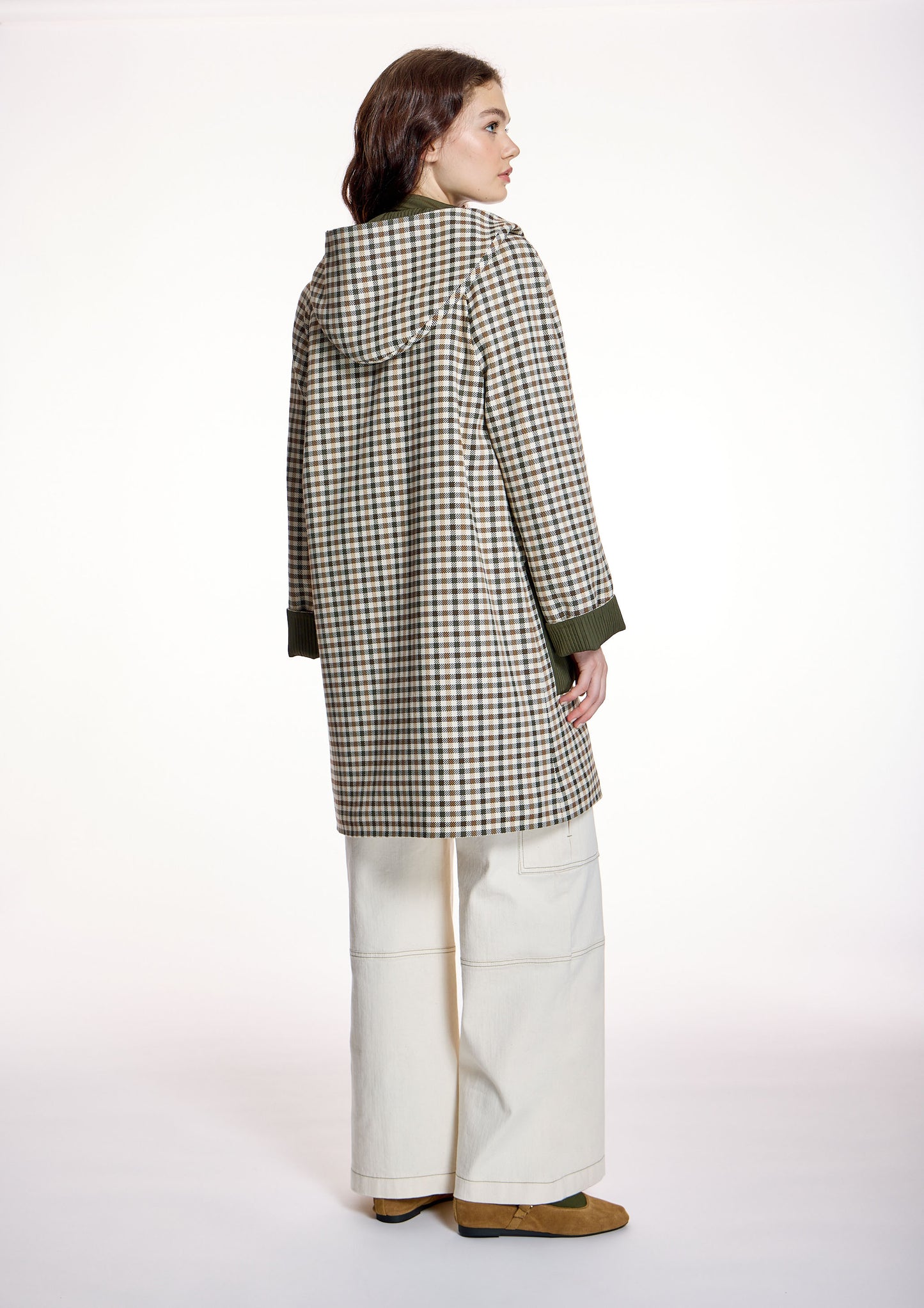 Parka ALBA CONDE larga de cuadros