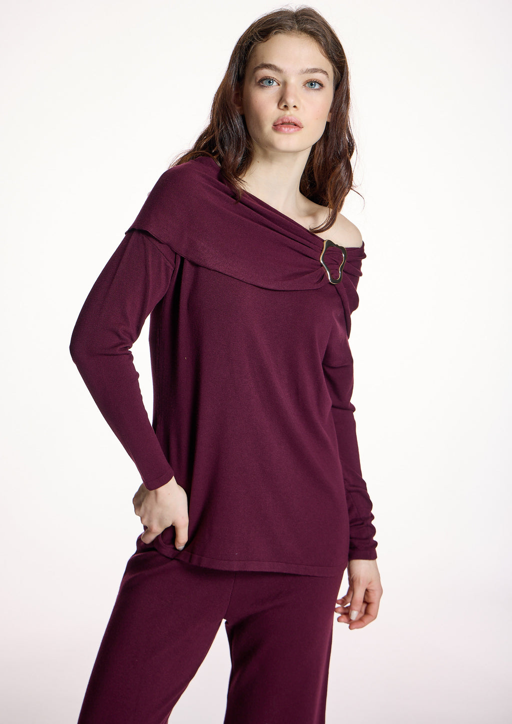 Jersey ALBA CONDE de punto burdeos