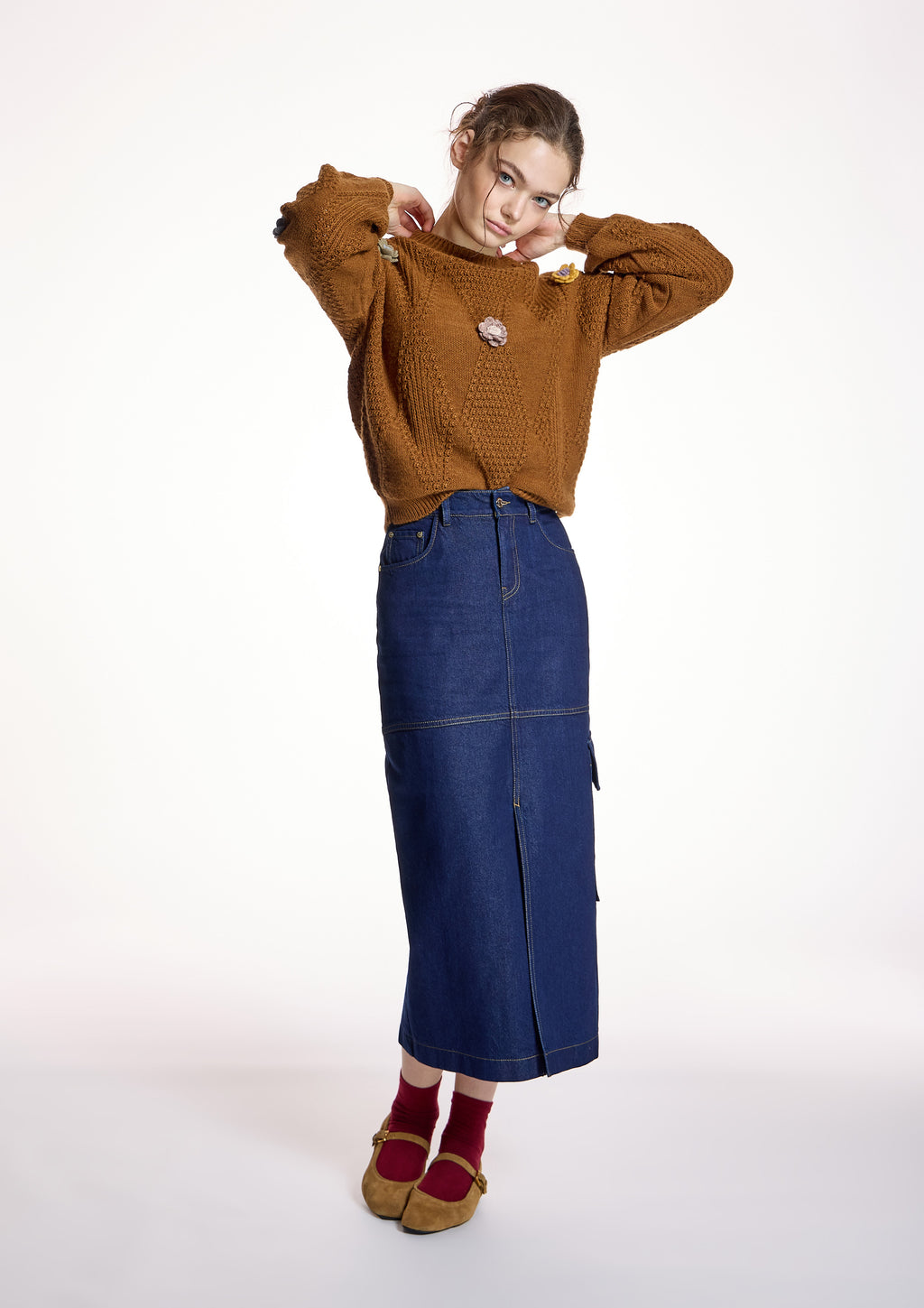 Jersey ALBA CONDE de punto detalle flores