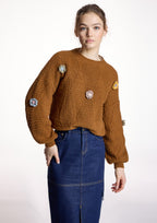 Jersey ALBA CONDE de punto detalle flores