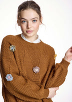 Jersey ALBA CONDE de punto detalle flores