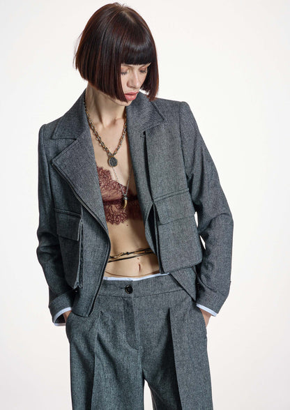 Chaqueta ALBA CONDE corta gris