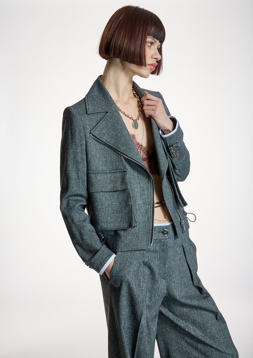 Chaqueta ALBA CONDE corta gris