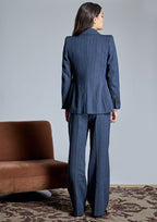 Z>Chaqueta ALBA CONDE azul de raya diplomática