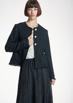 Chaqueta ALBA CONDE corta de tweed negro