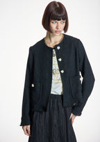 Chaqueta ALBA CONDE corta de tweed negro