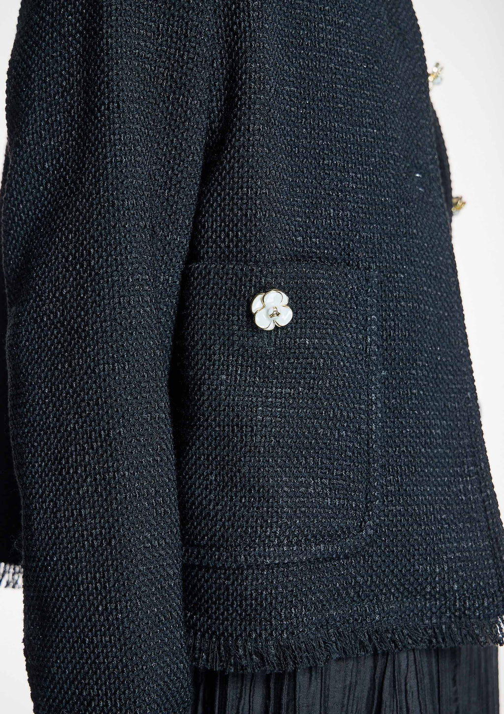 Chaqueta ALBA CONDE corta de tweed negro