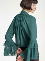 Blusa ALBA CONDE fluida color verde