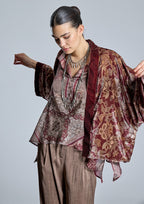 Blusa ALBA CONDE fluida estampada burdeos