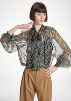 Blusa ALBA CONDE de gasa de cuadros