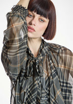 Blusa ALBA CONDE de gasa de cuadros