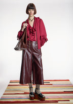 Blusa ALBA CONDE granate con volantes