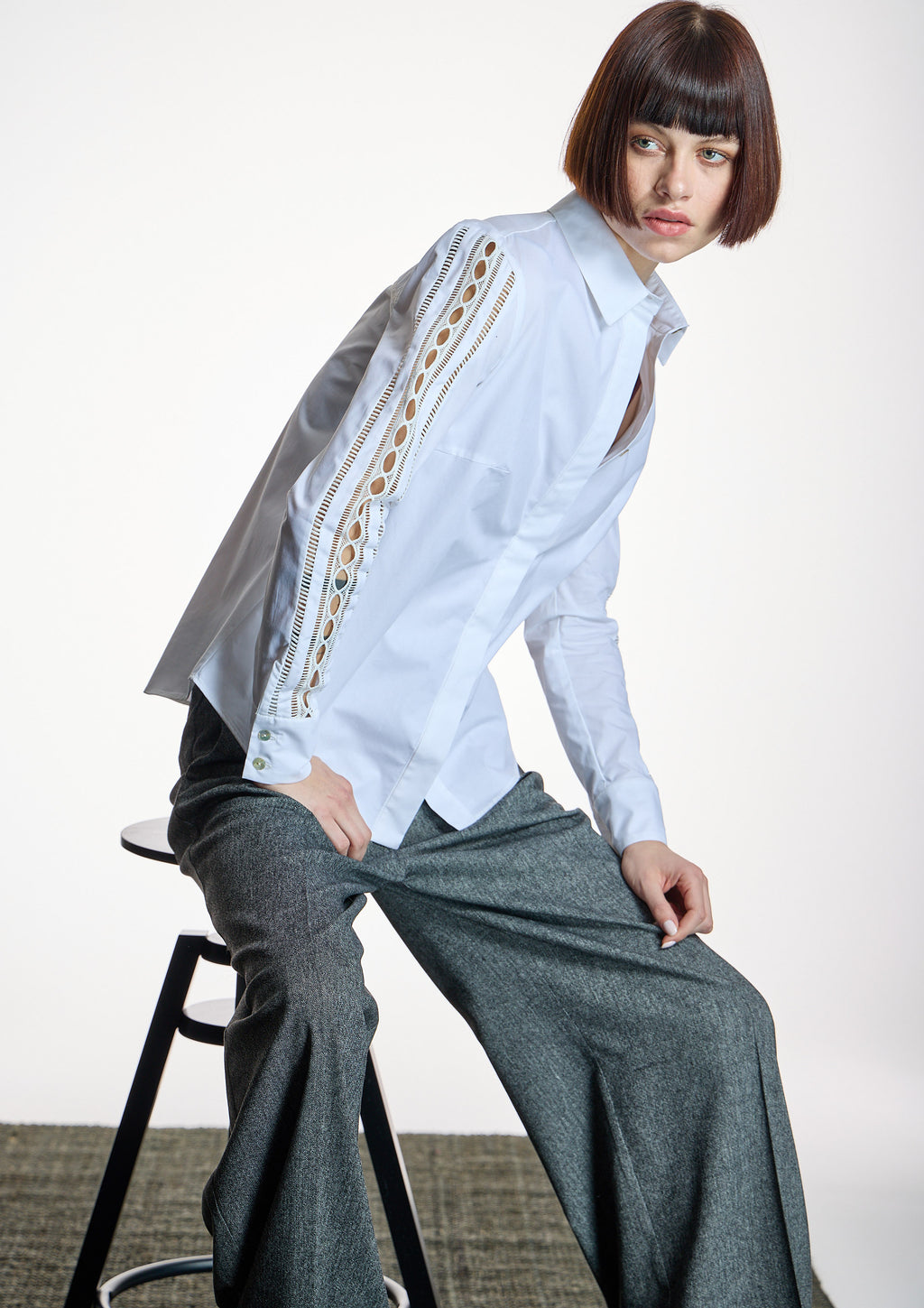 Camisa ALBA CONDE blanca calada