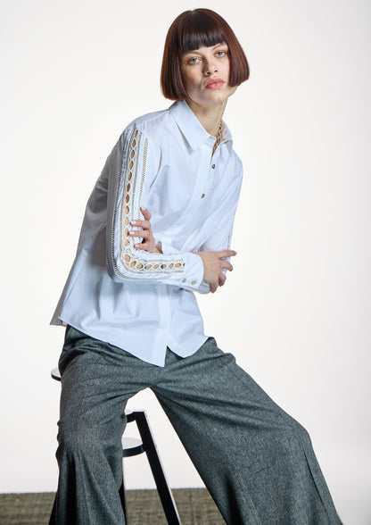 Camisa ALBA CONDE blanca calada