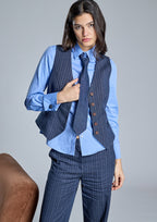 Camisa ALBA CONDE azul con corbata