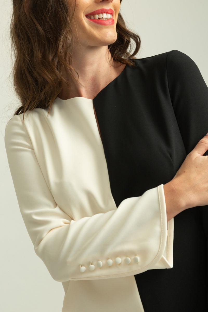 Vestido ALBA CONDE bicolor recto