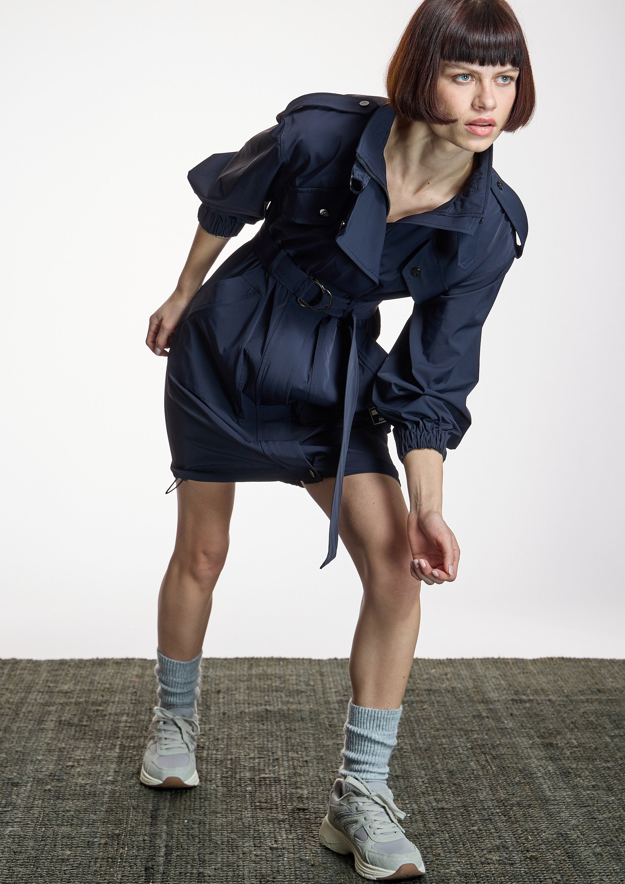 Vestido ALBA CONDE corto azul marino