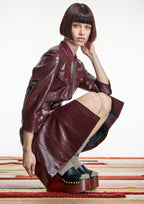 Vestido ALBA CONDE entallado burdeos