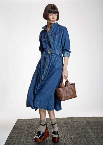 Vestido ALBA CONDE largo tejido vaquero