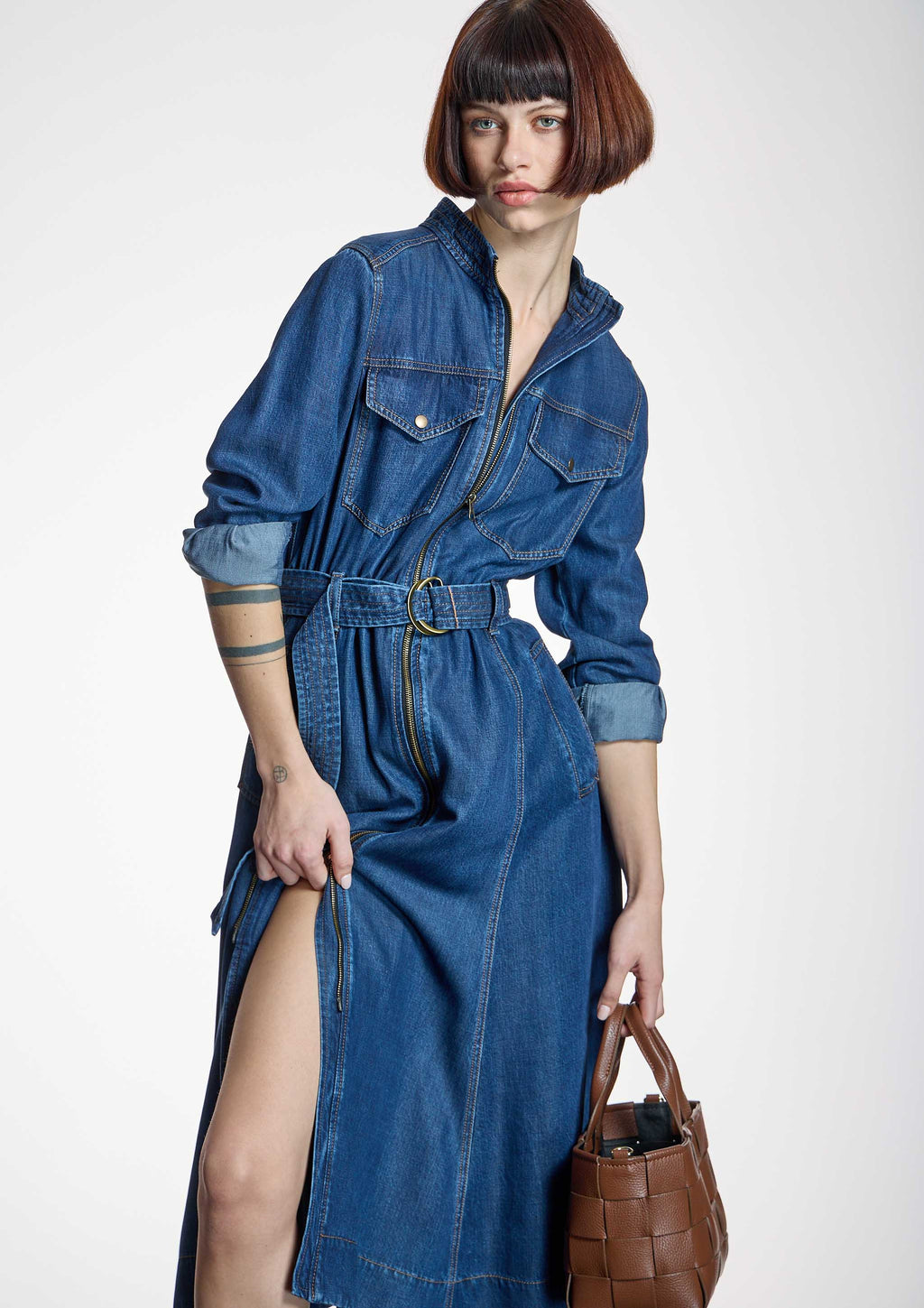 Vestido ALBA CONDE largo tejido vaquero