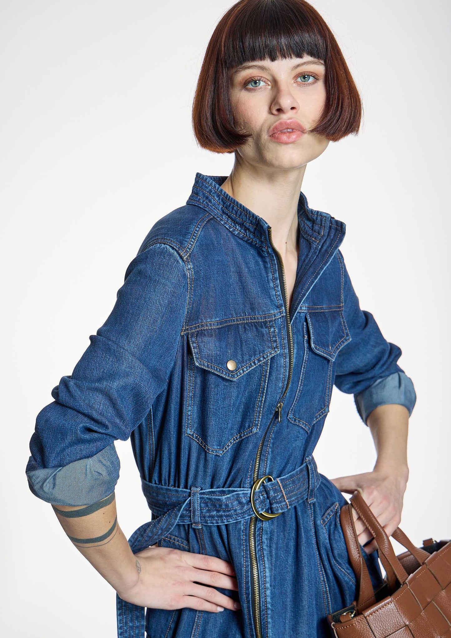 Vestido ALBA CONDE largo tejido vaquero