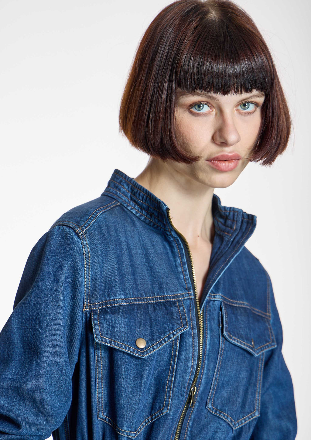 Vestido ALBA CONDE largo tejido vaquero