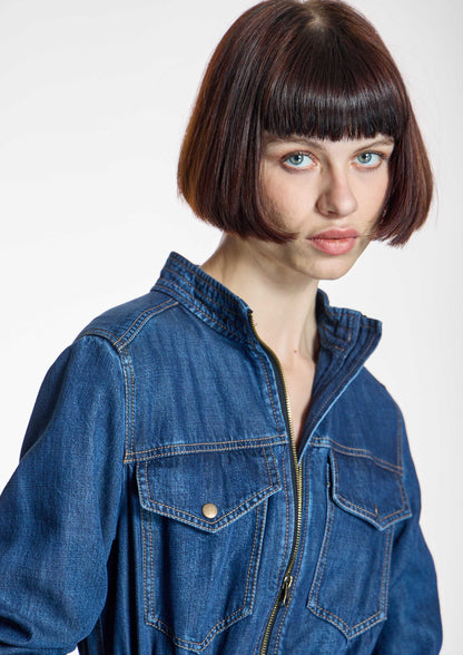 Vestido ALBA CONDE largo tejido vaquero