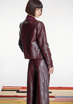 Culotte ALBA CONDE burdeos efecto piel