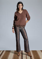 Pantalón ALBA CONDE denim cobre metalizado