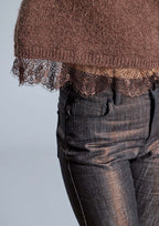 Pantalón ALBA CONDE denim cobre metalizado
