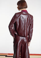 Cazadora ALBA CONDE burdeos efecto piel