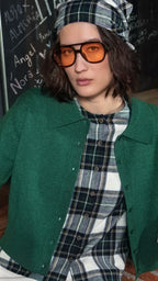 Camisa SEE THE MOON cuadros sobre blanco