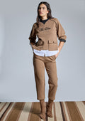 Pantalón ALBA CONDE camel texturizado
