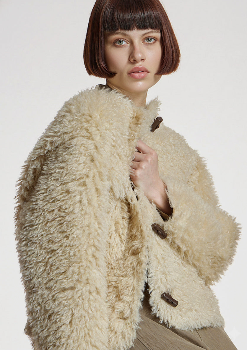 Chaqueta ALBA CONDE teddy cruda